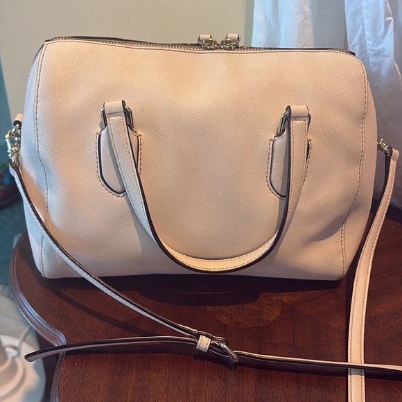 Kate Spade  Pink Satchel Crossbody bag  Saffiano leather  light pink Silvertone - Picture 7 of 17
